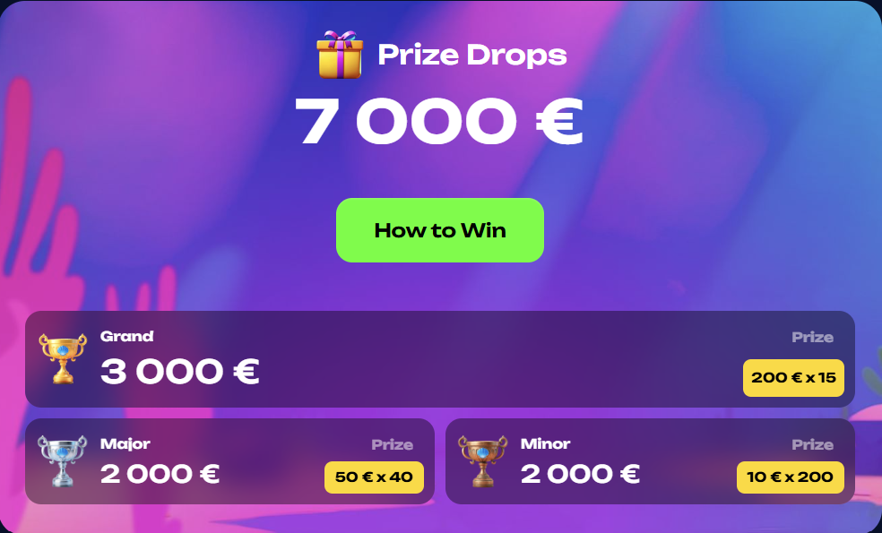 Prize Drops Aktion mit 7000 Euro